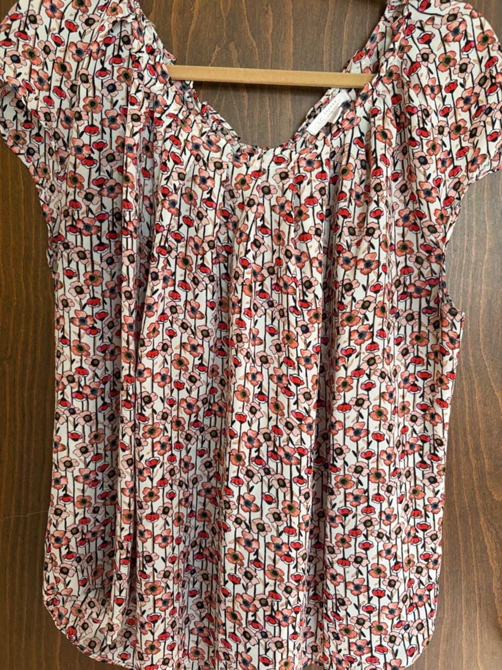 LC Lauren Conrad Floral Tank in Pink, Red and Coral